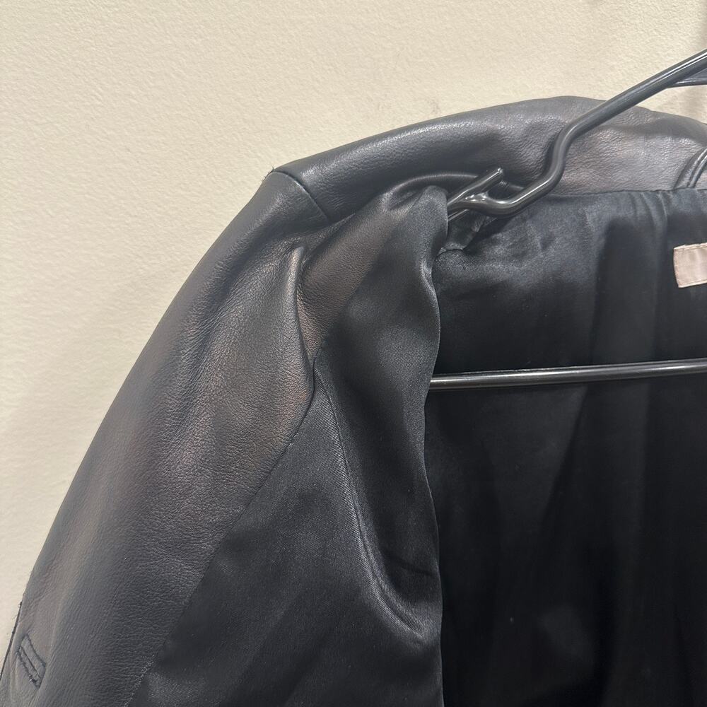 Vintage Y2K J. Crew Black Leather Shacket Minimalist Preppy Heritage Old‎ Money - Picture 14 of 16